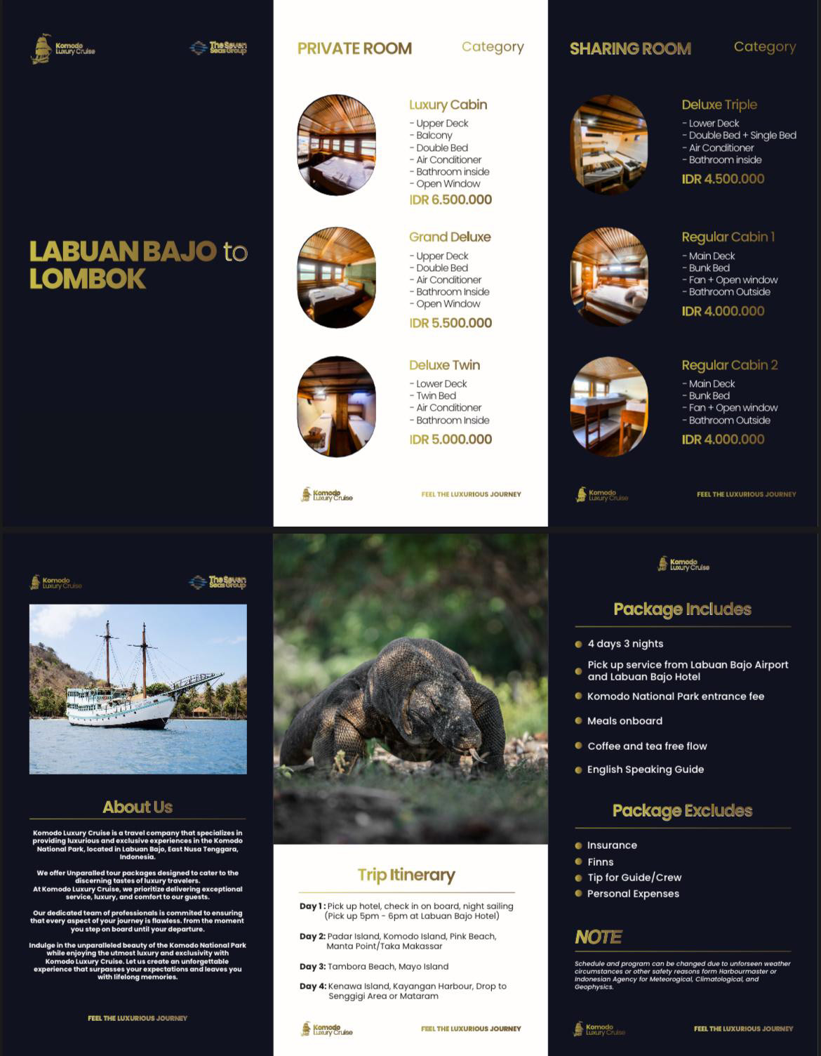 Luxury boat Komodo to Lombok