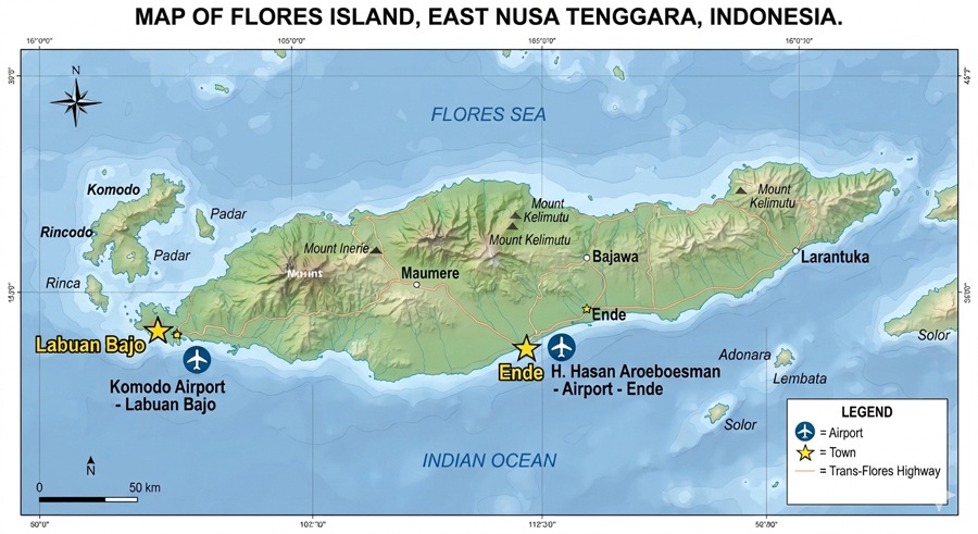 Map of Flores Island