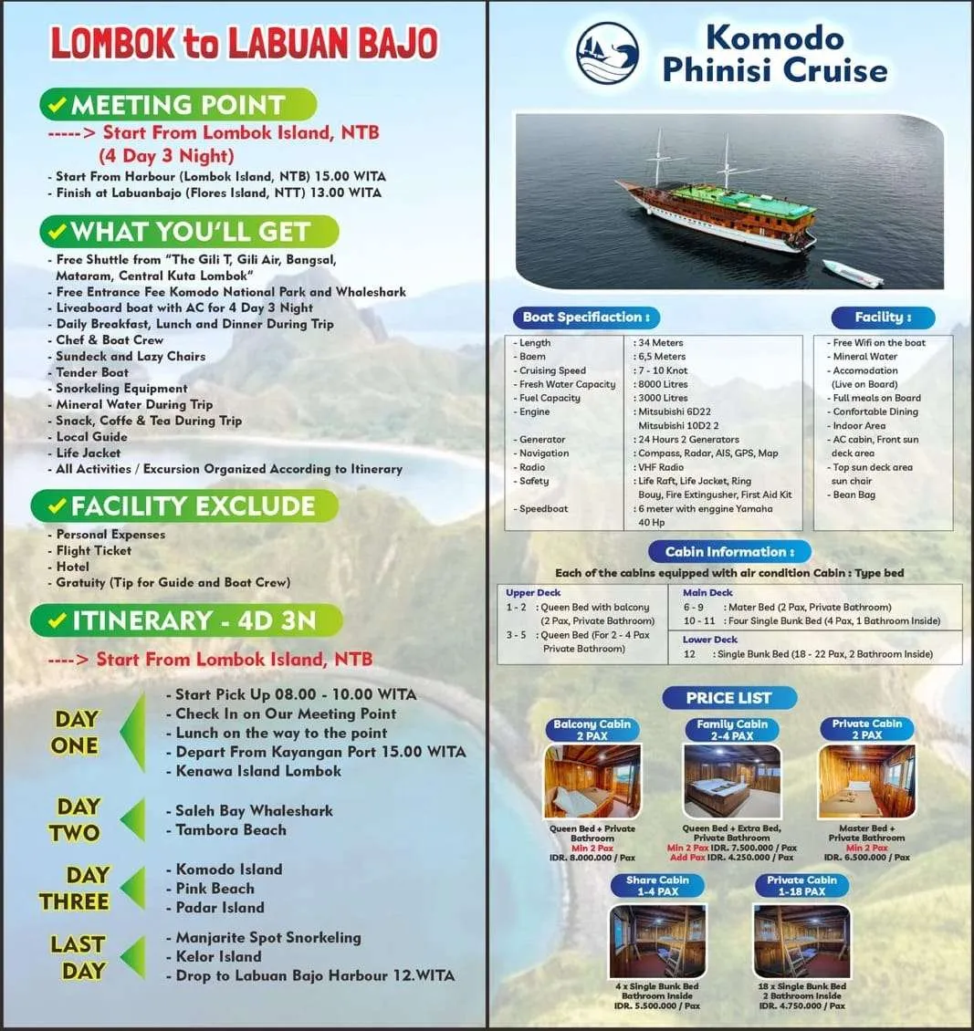 Deluxe Boat - Lombok to Komodo Boat trip